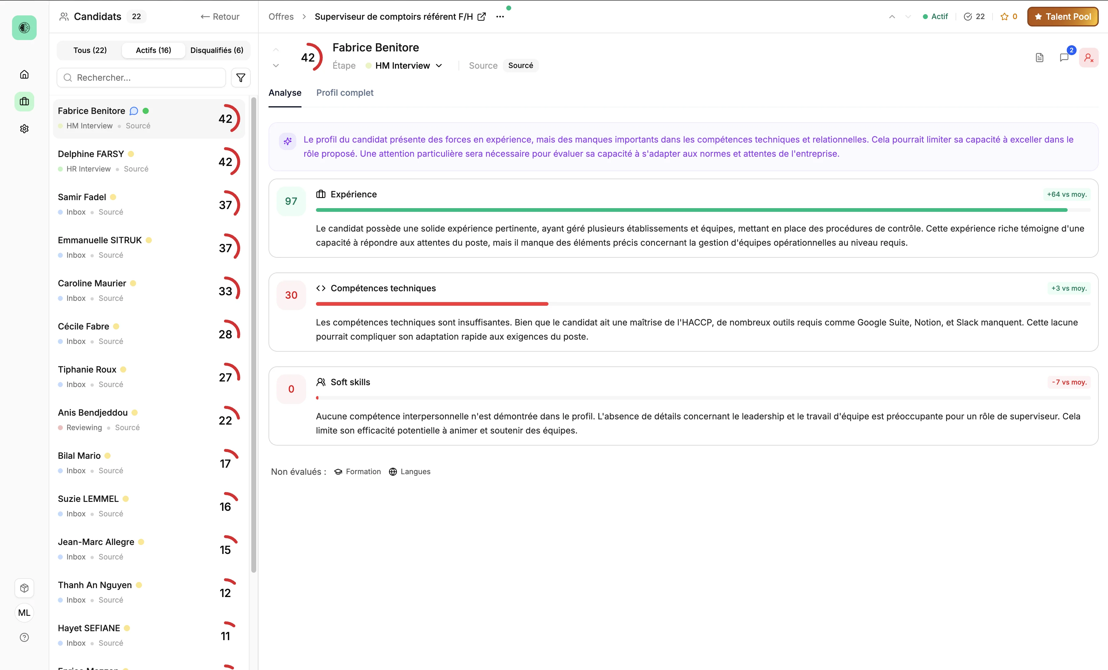 Analyse IA des candidatures